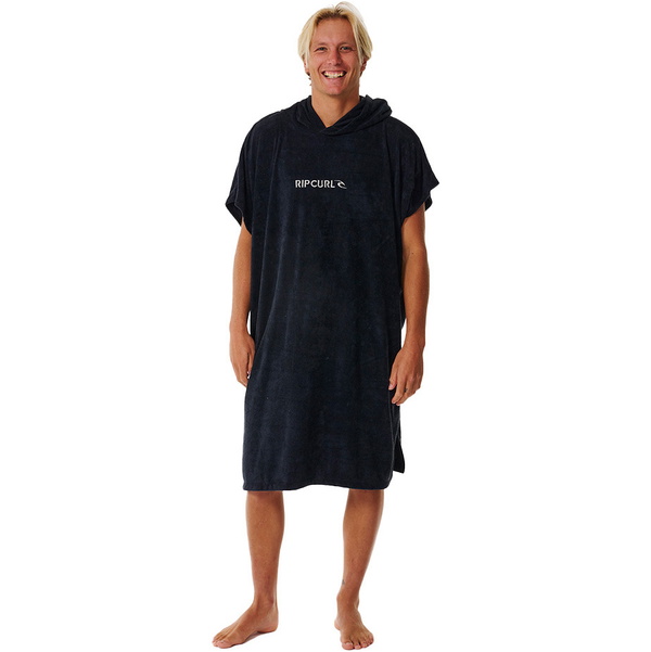 2026 Rip Curl Brand Hooded Towel Changing Robe / Poncho 00ZMTO - Black / Grey